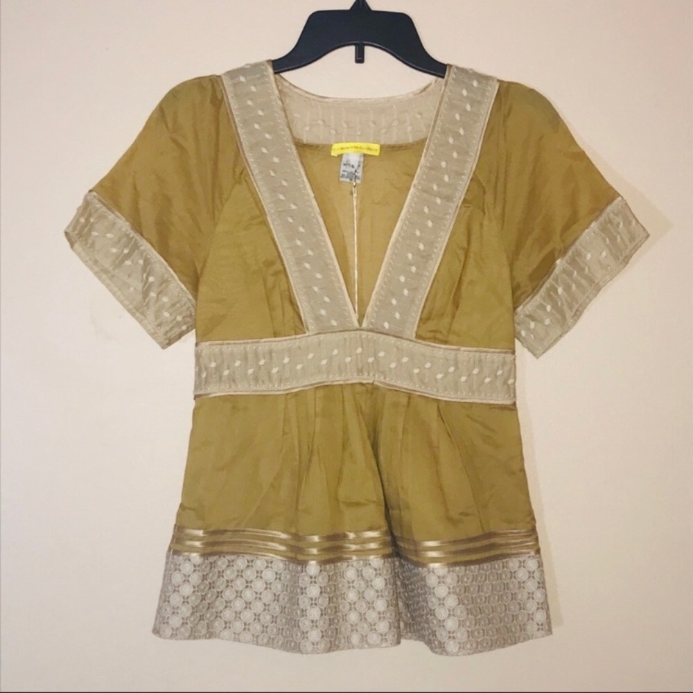 Catherine Malandrino short sleeve cotton blouse